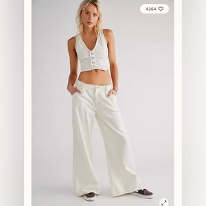 Rider Denim Vest Suit - Free People Size SMALL